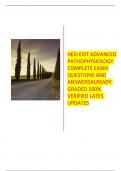 HESI EXIT ADVANCED PATHOPHYSIOLOGY COMPLETE EXAM QUESTIONS AND ANSWERS ALREADY GRADED 100% VERIFIED LATEST UPDATES