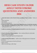 HESI CASE STUDY OLDER ADULT WITH STROKE QUESTIONS AND ANSWERS 2024
