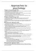 AQA A-level psychology approaches to psychology paper 2 notes