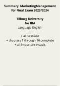 Summary MarketingManagement complete 2024, IBA, Tilburg University, chapters 1 through 16, all courses, all visuals