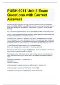 PUBH 6011 Unit 8 Exam Questions with Correct Answers 