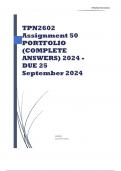 TPN2602 Assignment 50 PORTFOLIO (COMPLETE ANSWERS) 2024 - DUE 25 September 2024