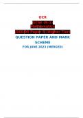 OCR  GCSE (9–1) Mathematics  J560/05 Paper 5 (Higher Tier)  QUESTION PAPER AND MARK SCHEME FOR JUNE 2023 (MERGED) 
