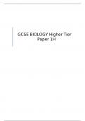 AQA  GCSE BIOLOGY Higher Tier	Paper 1H  QUESTION PAPER FOR JUNE  2023  