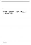 AQA   GCSE BIOLOGY  Paper 1 Higher Tier  MARK SCHEME FOR JUNE 2023  8461/1H