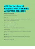 ATI- Nursing Care of Children 100% VERIFIED  ANSWERS 2024/2025