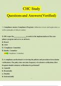 CHC Study  Questions and Answers(Verified) 