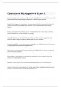 Operations Management Exam 1 2024 QUESTIONS AND 100% CORRECT ANSWERS 2024