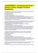 ( ANSWERED)  Fundamentals Exam 1 (Potter & Perry Chapter Practice Questions)