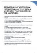 COMMERCIAL PILOT WRITTEN EXAM  (COMMERCIAL PILOT CERTIFICATION WRITTEN TEST PRACTICE QUESTIONS AND ANSWER) 2023