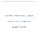 TEST BANK FOR BIOLOGICAL SCIENCE 6TH EDITION SCOTT FREEMAN,LIZABETH ALLISON ISBN:9780321597960