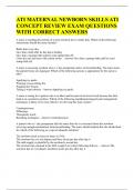ATI MATERNAL NEWBORN SKILLS ATI CONCEPT REVIEW EXAM QUESTIONS WITH CORRECT ANSWERS