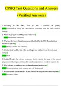 CPHQ Test Questions and Answers (Verified Answers) 