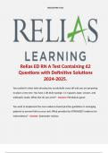 Relias ED RN A Test Containing 62 Questions with Definitive Solutions 2024-2025.