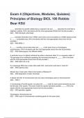 Exam 4 (Objectives, Modules, Quizzes) Principles of Biology BIOL 198 Robbie Bear KSU Exam Questions with correct Answers 2024( A+ GRADED 100% VERIFIED).