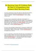 Rn Nursing Care Of Children Peds Ati Test A 121questions And Answers Best Nursing Exam