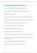 Clifton Strengths Test Review Questions and Answers 100% Solved correctly