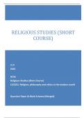 OCR 2023 GCSE Religious Studies (Short Course) J125/01: Religion, philosophy and ethics in the modern world Question Paper & Mark Scheme (Merged)
