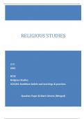 OCR 2023 GCSE Religious Studies J625/04: Buddhism beliefs and teachings & practices Question Paper & Mark Scheme (Merged)