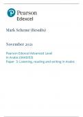 Pearson Edexcel Advanced Level In Arabic (9AA0/03) Paper 3: Listening, reading and writing in Arabic