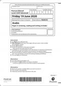 Pearson Edexcel Level 3 GCE Advanced Arabic Paper 3: Listening, reading and writing in Arabic