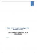 WGU C773 Task 1 Paradigm Pet Professionals  TNM1: PROJECT PROPOSAL WITH STRATEGIES with complete solution