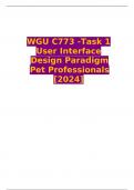 WGU C773 Task 1 User Interface Design Paradigm Pet Professionals 2024