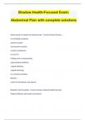 Shadow Health-Focused Exam Abdominal Pain with complete solutions