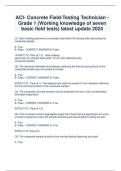 ACI- Concrete Field-Testing Technician - Grade 1 (Working knowledge of seven  basic field tests) latest update 2024