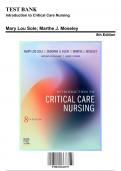 Test Bank: Introduction to Critical Care Nursing 8th Edition by Sole Moseley - Ch. 1-21, 9780323641937, with Rationales