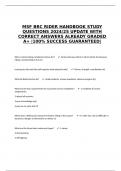 MSF BRC RIDER HANDBOOK STUDY QUESTIONS 2024/25 UPDATE WITH CORRECT ANSWERS ALREADY GRADED A+ |100% SUCCESS GUARANTEED|