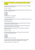 Chemistry 101 Final Ivy Tech Questions With Complete Solution