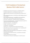 NACE Foundations of Nursing Exam Questions With Verified Answers