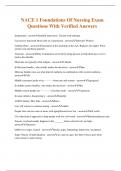 NACE 1 Foundations Of Nursing Exam Questions With Verified Answers