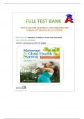 TEST BANK FOR MATERNAL AND CHILD HEALTH NURSING 8TH EDITION BY PILLITTERI