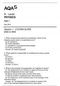 AQA A - LEVEL PHYSICS PAPER 1 SECTION 1 - 6 EXAM GUIDE QNS & ANS MAY 2024