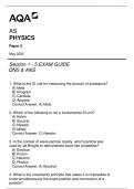 AQA AS PHYSICS PAPER 2 SECTION 1 - 5 EXAM GUIDE QNS & ANS MAY 2024