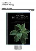 Test Bank for Campbell Biology, 9th Edition by Pearson Education, 9780131375048, Covering Chapters 1-56 | Includes Rationales