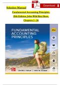 John Wild & Ken Shaw, Fundamental Accounting Principles, 25th Edition, SOLUTION MANUAL, All Chapters 1 - 26, Complete Newest Version
