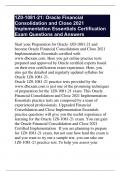 1Z0-1081-21: Oracle Financial Consolidation and Close 2021 Implementation Essentials Certification Exam Questions and Answers