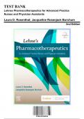 Test Bank for Lehnes Pharmacotherapeutics for Advanced Practice Nurses and Physician Assistants, 2nd Edition by Rosenthal, 9780323554954, Covering Chapters 1-92 | Includes Rationales