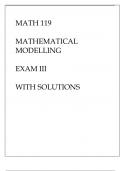 MATH 119 MATHEMATICAL MODELLING EXAM 3 FALL COMPLETE WITH SOLUTIONS