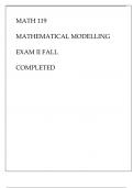 MATH 119 MATHEMATICAL MODELLING EXAM II FALL COMPLETED