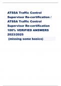 ATSSA Traffic Control  Supervisor Re-certification /  ATSSA Traffic Control  Supervisor Re-certification  100% VERIFIED ANSWERS  2023/2025 (missing some basics) L=(WS²)/60 for 40MPH or less, L=WS for 45MPH or more - ANSWER-Formula for Min.  taper length T