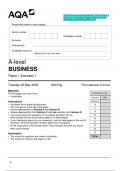 2023 AQA A-level BUSINESS 7132/1 Paper 1 Business 1 Question Paper & Mark scheme (Merged) June 2023 [VERIFIED]