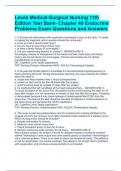 Lewis Medical-Surgical Nursing 11th Edition Test Bank- Chapter 49 Endocrine Problems Exam Questions and Answers