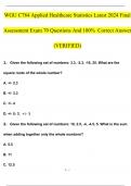 WGU C784 Applied Healthcare Statistics Latest 2024 Final Assessment Exam Graded A+ Complete 70 Questions Fully Solved 100% ORIGINAL