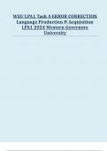 WGU LPA1 Task 4|ERROR CORRECTION |Language Production & Acquisition LPA1 2024 Western Governors University