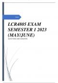 LCR4805 EXAM SEMESTER 1 2023 (MAY/JUNE)
