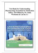 Test Bank for Understanding Pharmacology Essentials for Medication Safety, 3rd Edition by M. Linda Workman & LaCha A+